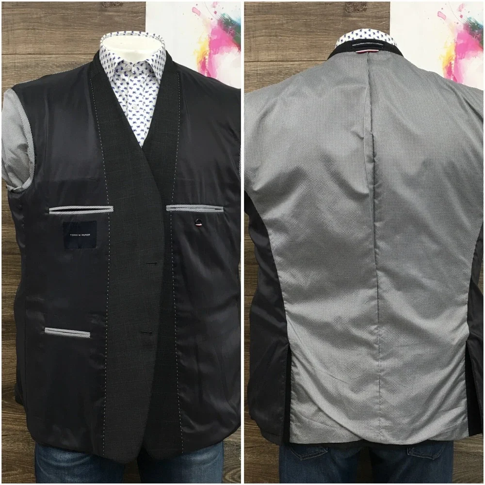 TOMMY HILFIGER Mens Blazer Sport Coat‎ Casual Jacket Size 48R Classic Wool Suit